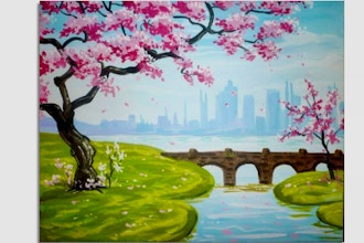 Paint Nite: Blossoms and a Bridge
